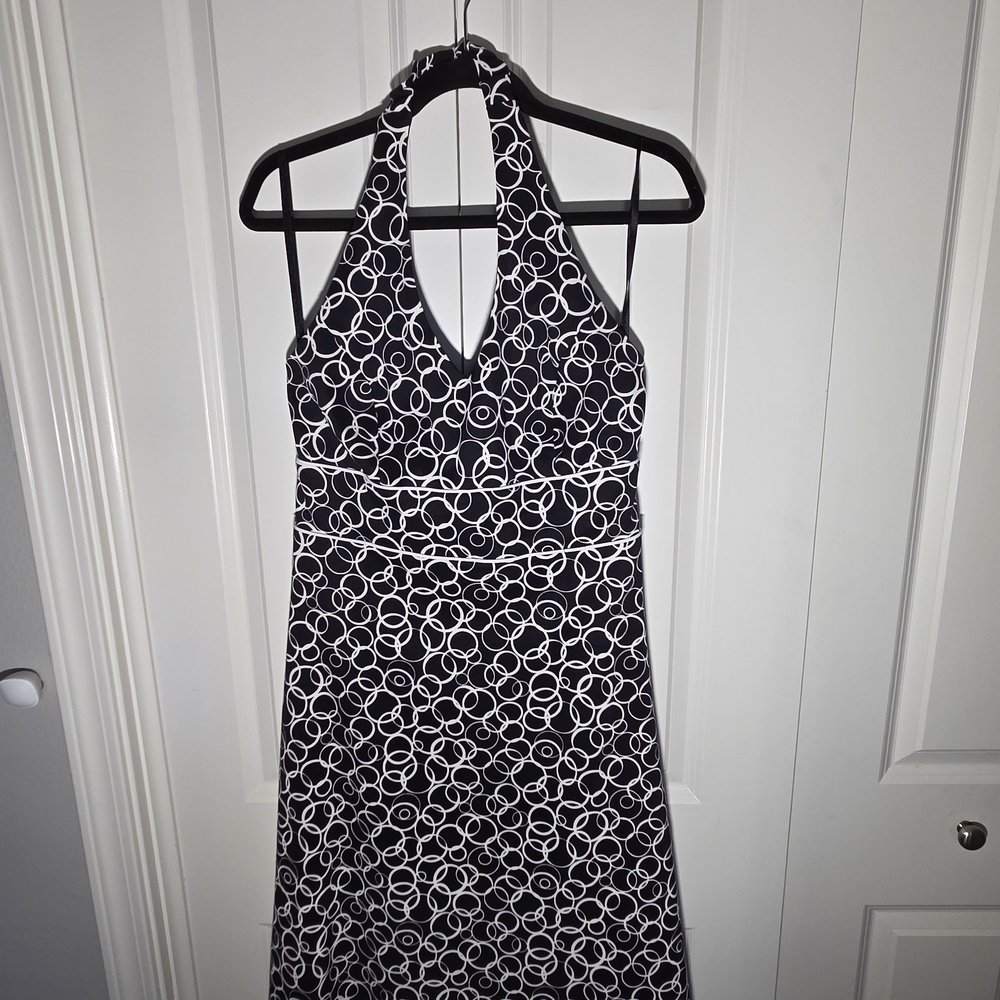 AB Studio Black and White Backless Dress